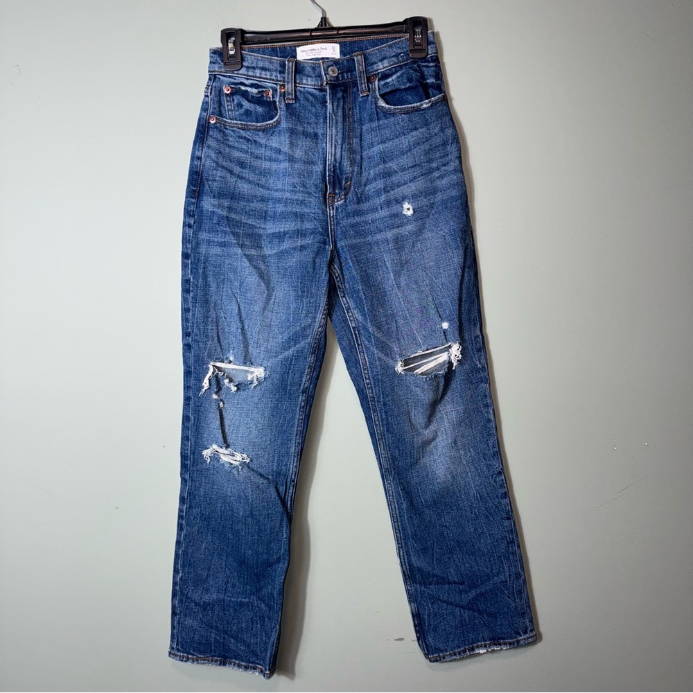 Abercrombie & Fitch Women’s Curve Love Ankle Straight Ultra High Rise Jean 27/4R